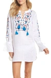 TORY BURCH WILDFLOWER EMBROIDERED COVER-UP TUNIC,45844