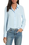 Equipment Essential Long-sleeve Silk Shirt In Pearl Blue