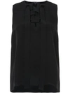 DEREK LAM DEREK LAM SLEEVELESS LACE-UP BLOUSE - BLACK,DR81776TP12172814