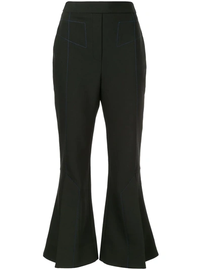 Ellery Align Kick-flare Cropped Cady Trousers In Black