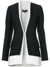 DEREK LAM DEREK LAM BICOLORED COLLARLESS TAILORED JACKET - BLACK,DR81201CF12172764