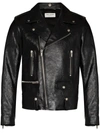 Saint Laurent Lamb Leather Jacket With Cupro Lining In Black