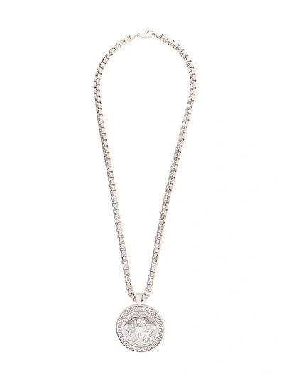 Versace Medusa Medallion Necklace In Metallic
