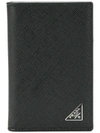 PRADA PRADA TRIANGLE LOGO WALLET - BLACK,2MC101QHH12552289