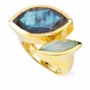Neola Celestine Gold Ring Labradorite & Chalcedony In Gold