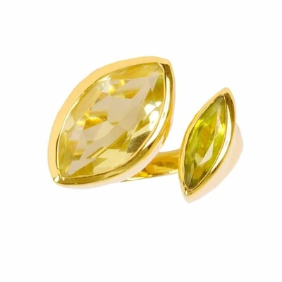 Neola Celestine Gold Cocktail Ring Peridot & Citrine