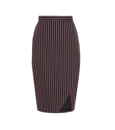 Altuzarra Wilcox Wrap-effect Pinstriped Cotton-blend Midi Skirt In Grey
