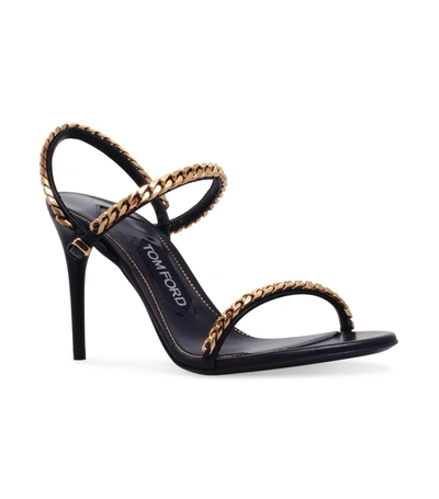 Tom Ford Leather Chain Sandals 80 In Black
