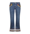 ETRO EMBROIDERED CROP JEANS,P000000000005765733