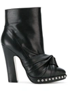 N°21 Nº21 KNOTTED BOW ANKLE BOOTS - BLACK,861712536523