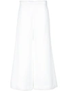 ANDREA MARQUES ANDREA MARQUES WIDE LEG CROPPED TROUSERS - WHITE,CALCACROPPED12490068