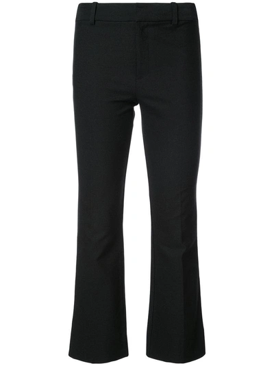 Derek Lam 10 Crosby Cropped Flare Trouser With Tuxedo Piping In Black
