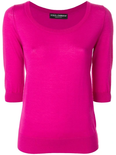 Dolce & Gabbana Cashmere Knit Top In Pink