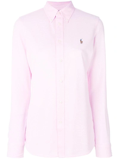 Polo Ralph Lauren Knit Oxford Shirt In Pink