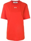 Msgm Oversized Designer Logo T-shirt In Red