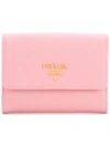 Prada Logo Plaque Wallet - Pink In Pink