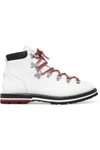 MONCLER BLANCHE SHEARLING-LINED LEATHER ANKLE BOOTS