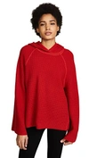 ELIZABETH AND JAMES TRISTAN HOODED WAFFLE STITCH SWEATER
