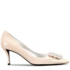 Roger Vivier Flower Pearl Buckle Pumps