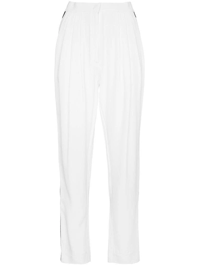 Philosophy Di Lorenzo Serafini Tuxedo Trousers With Black Stripe Detail In White