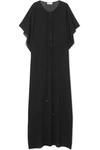 SAINT LAURENT LACE-UP SILK-CHIFFON KAFTAN