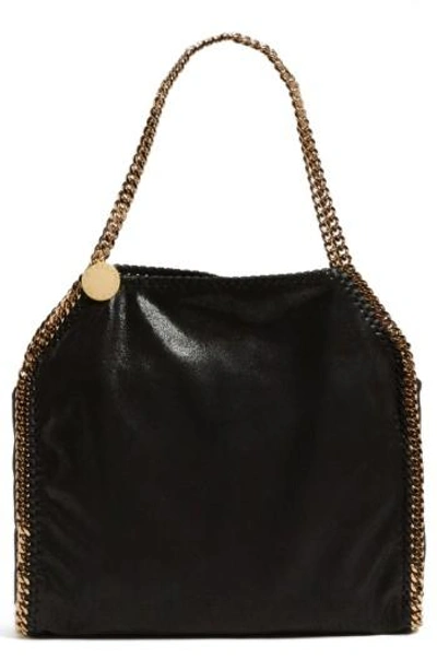 Stella Mccartney 'small Falabella - Shaggy Deer' Faux Leather Tote - Black