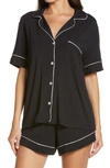 Eberjey Gisele Relaxed Jersey Knit Short Pajamas In Black