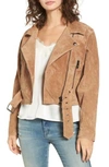 Blanknyc Dolman Sleeve Sueded Moto Jacket In Desert Sand