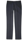 ARMANI COLLEZIONI GREY CHECKED WOOL BLEND TROUSERS