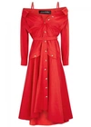 ANNA OCTOBER RED COTTON SHIRT DRESS