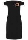 DOLCE & GABBANA OFF-THE-SHOULDER EMBROIDERED WOOL DRESS