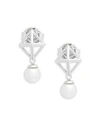 MAJORICA Round Pearl and Sterling Silver Stud Earrings,0400096950197