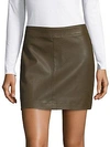 HELMUT LANG Leather Mini Skirt,0400097003515