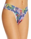 Hanky Panky Island Flower Original-rise Print Lace Thong In Island Flower