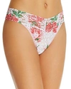 Hanky Panky Blushing Rose Original-rise Floral Lace Thong In Pink Floral