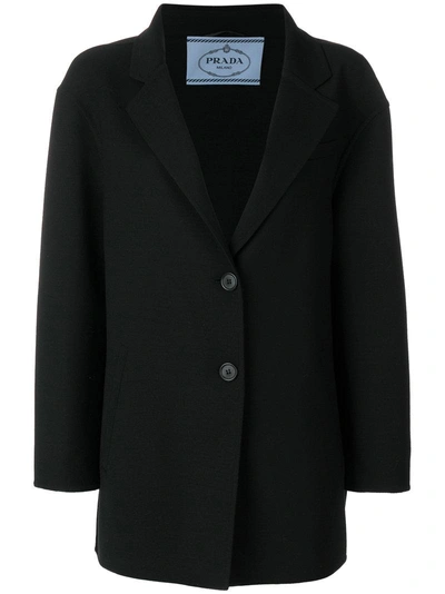 Prada Longline Masculine Blazer In Black