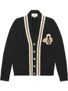 GUCCI WOOL CARDIGAN WITH BEE APPLIQUÉ,456883X5H3812562347