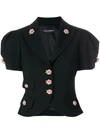 DOLCE & GABBANA ROSE EMBELLISHED CROPPED JACKET,F28ATZFUBAJ12546491