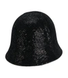 MAISON MICHEL Black Jin Sequin Embellished Cloche Hat,1099970096075318766