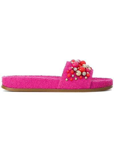 Aquazzura Bon Bon Pool Slides In Pink