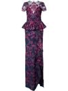 MARCHESA NOTTE FLORAL EMBROIDERED MAXI DRESS,N17G048212474698
