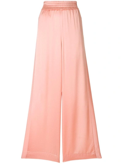 Golden Goose Sophie Wide-leg Satin Track Trousers In Pink