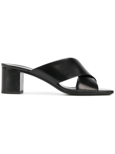 Saint Laurent Lou Lou Slide Sandals In Black