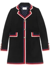 GUCCI GUCCI WOOL COAT WITH SYLVIE WEB - BLACK,460483ZHW0312562343