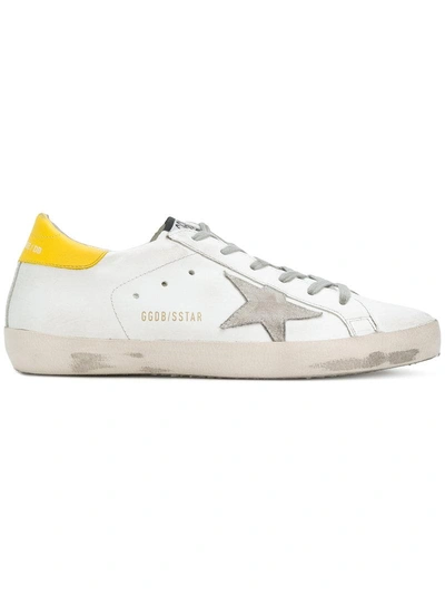 Golden Goose Super Star Low-top Leather Trainers In White/yellow