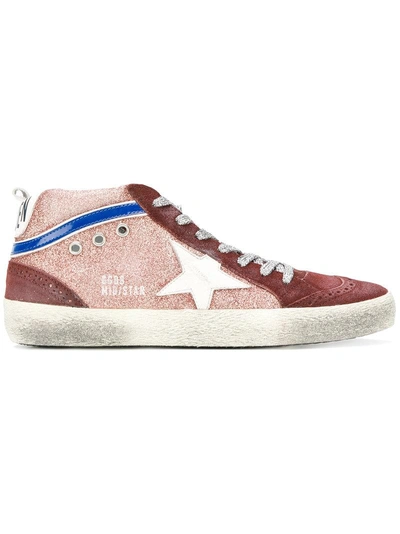 Golden Goose Mid Star Suede Trainers In Red