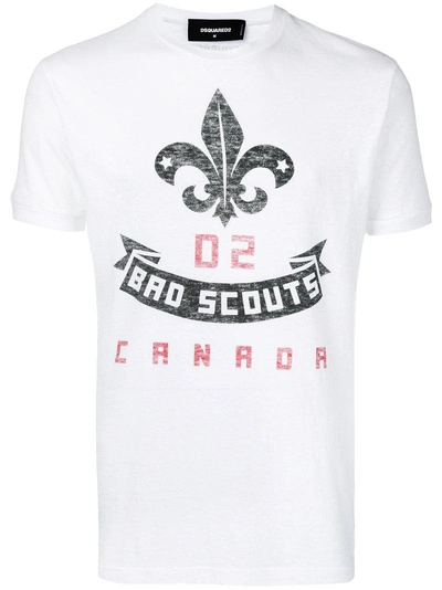 Dsquared2 Bad Scouts Logo Graphic T-shirt In White