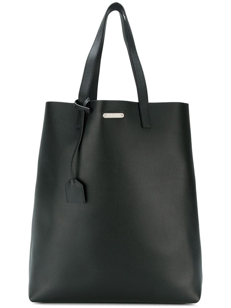 navy leather tote bag