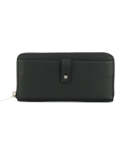 Saint Laurent Sac De Jour Zip-around Grained-leather Wallet In Black