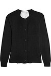CLU WOMAN LACE-PANELED WOOL AND CASHMERE-BLEND CARDIGAN BLACK,US 2526016082806886